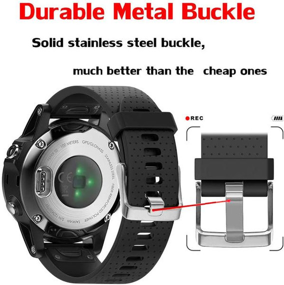 Garmin fenix 7S      Silicone Strap   Black