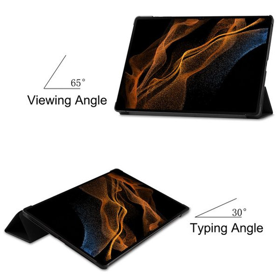 Samsung Galaxy Tab S8 Ultra X900 Tri-Fold PU Case Black Samsung Galaxy Tab S8 Ultra X900 Tri-Fold PU Case Black