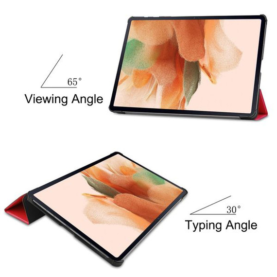 Samsung Tab S7 FE    Tri-Fold PU Case    Red