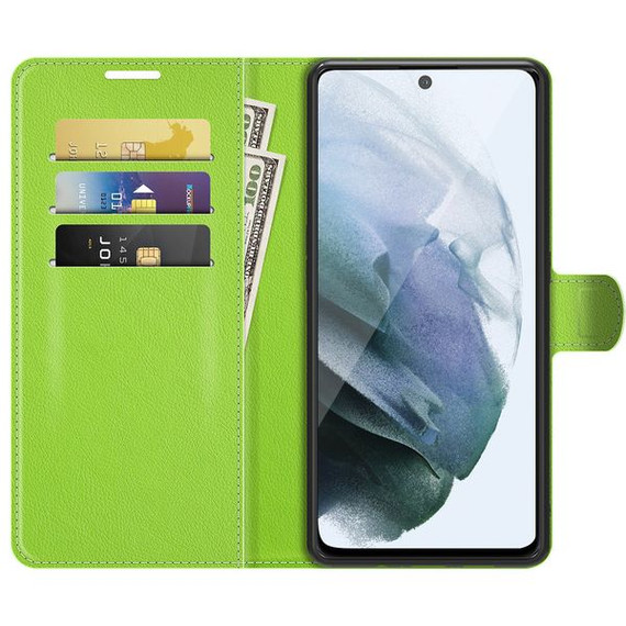 Samsung Galaxy S21 Fe 5G      Pu Wallet Case    [Green]