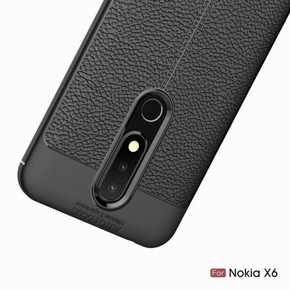 Nokia 6.1 Plus (X6) Leather Texture Case Red