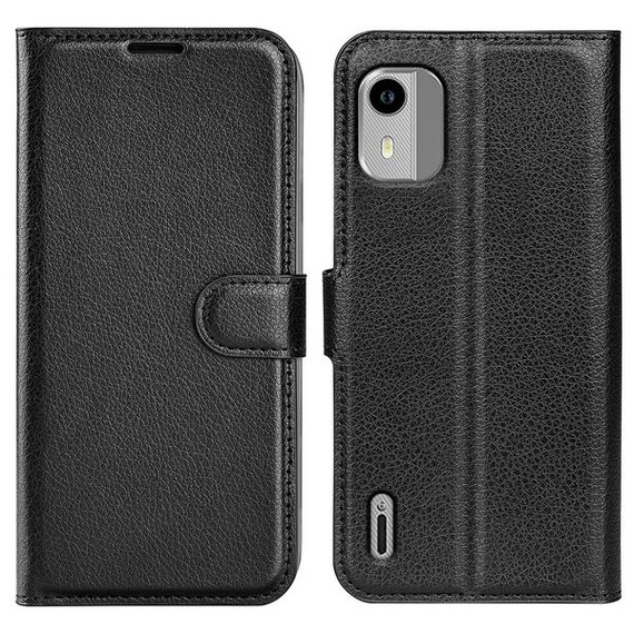 Nokia C12      Pu Wallet Case    [Black]