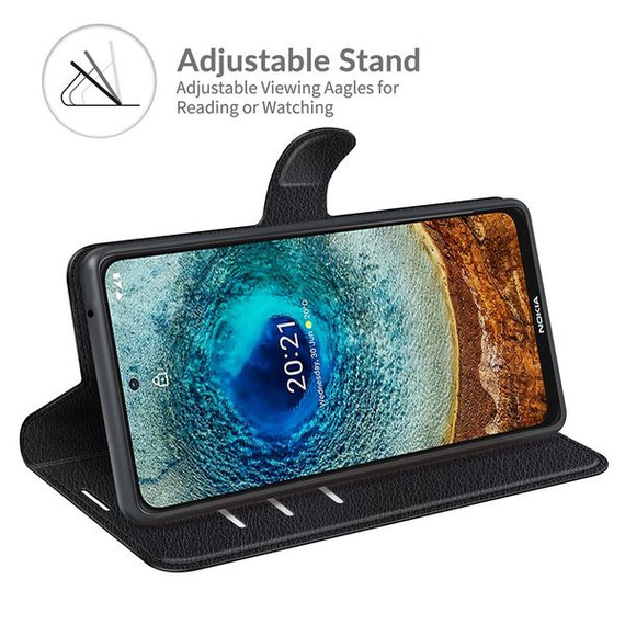 Nokia X10/X20 Pu Wallet Case [Black]