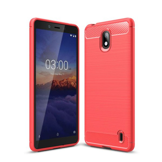 Nokia 1 Plus Carbon Fibre Case Red Nokia 1 Plus Carbon Fibre Case Red