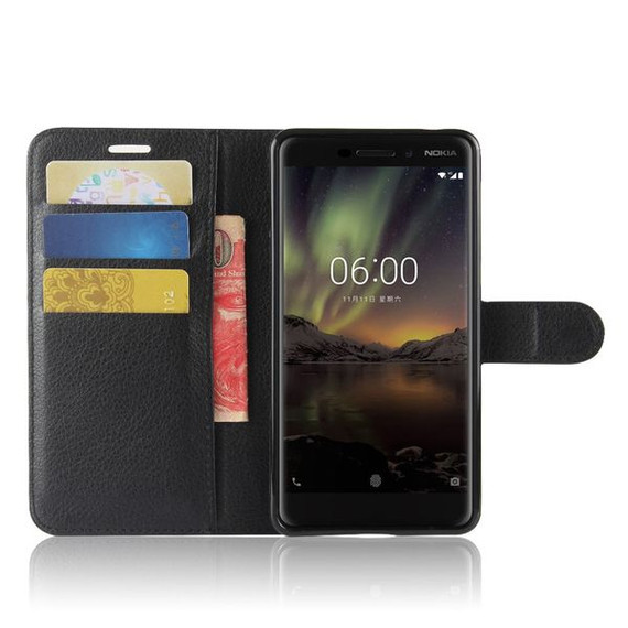Nokia 6.1      Pu Wallet Case    [Black]