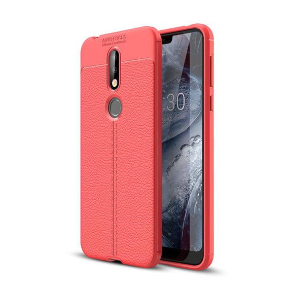 Nokia 7.1 Leather Texture Case Red