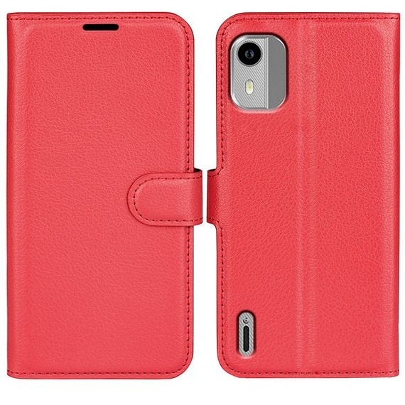 Nokia C12      Pu Wallet Case    [Red]