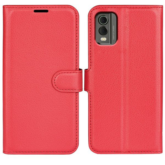 Nokia C32      Pu Wallet Case    [Red]