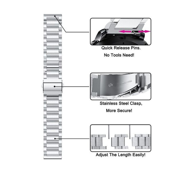 Samsung Gear S3      Stainless Steel Strap   Silver
