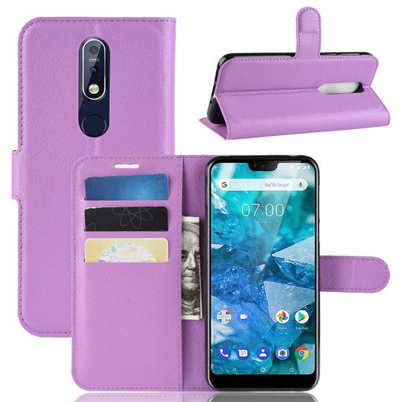 Nokia 7.1      Pu Wallet Case    [Purple]