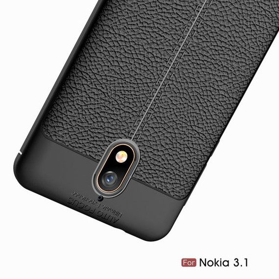 Nokia 3.1 Leather Texture Case Red