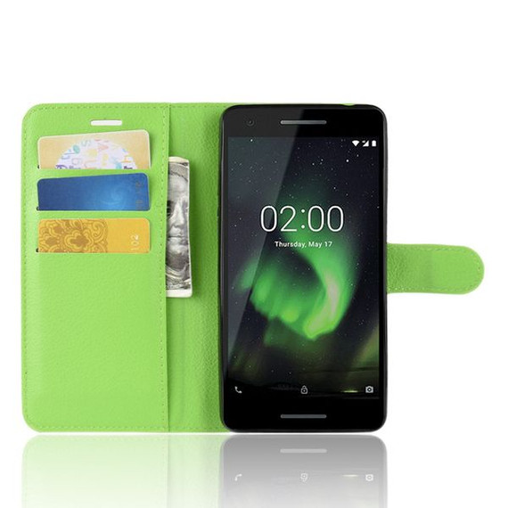 Nokia 2.1      Pu Wallet Case    [Green]