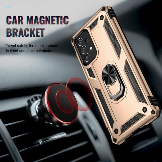 Samsung Galaxy A73 5G      Military Armour Ring Case    Gold