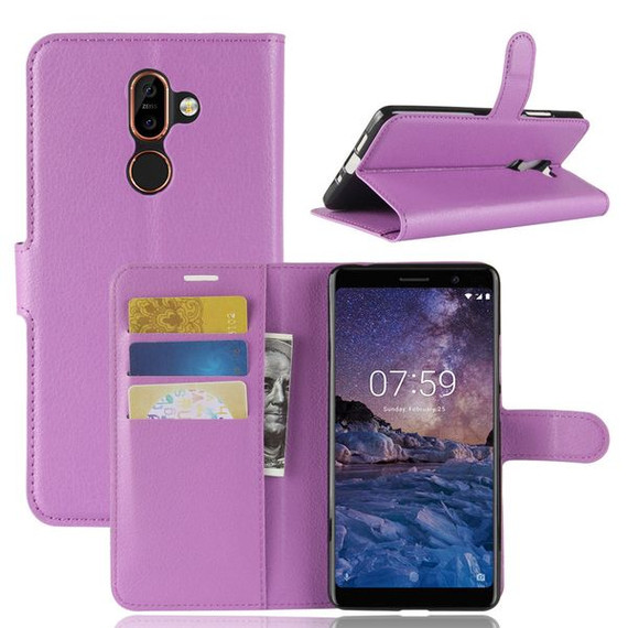 Nokia 7 Plus      Pu Wallet Case    [Purple]