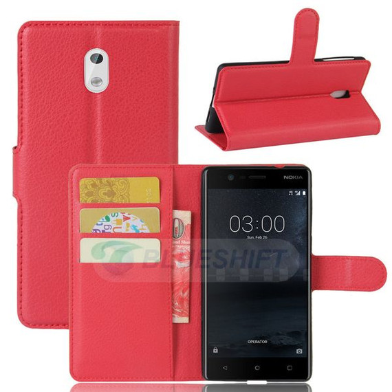 Nokia 3      Pu Wallet Case    [Red]