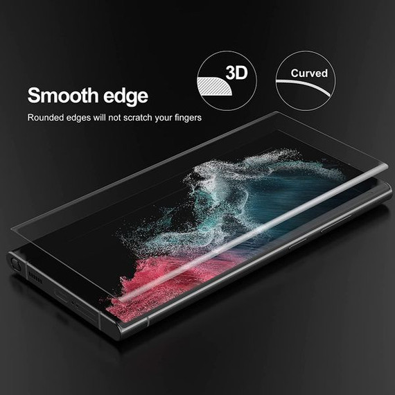 Samsung Galaxy S22 Ultra         UV Light Curved Glass Screen Protector Black