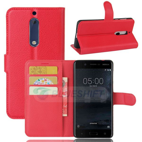Nokia 5      Pu Wallet Case    [Red]