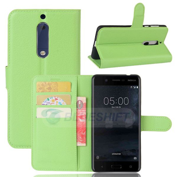 Nokia 5      Pu Wallet Case    [Green]
