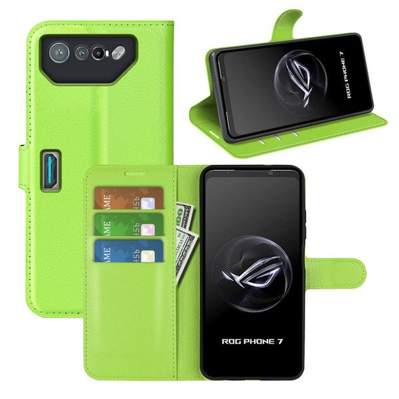 Asus Rog Phone 7 Ultimate      Pu Wallet Case    [Green]