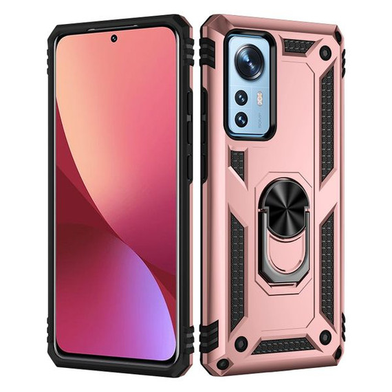Xiaomi 12 Pro Military Armour Ring Case RoseGold