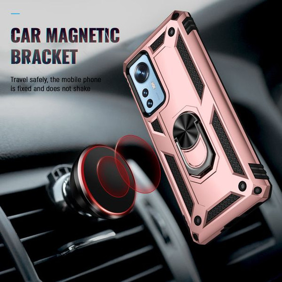 Xiaomi 12 Pro Military Armour Ring Case RoseGold