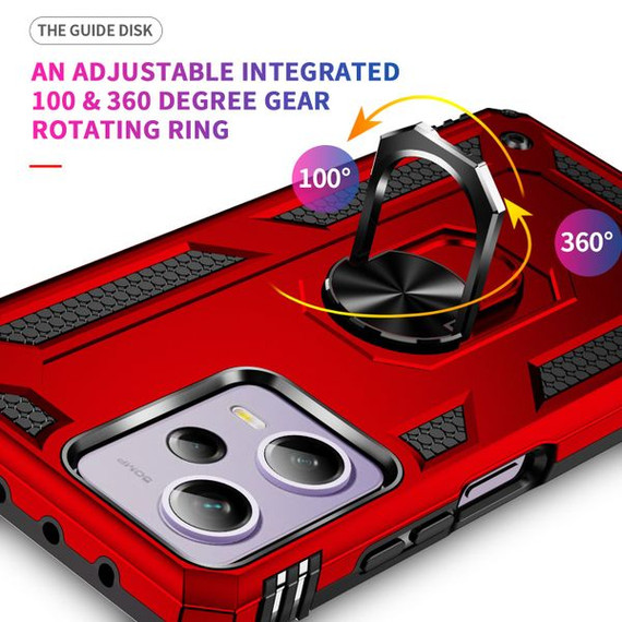 Xiaomi Poco X5 Pro Military Armour Ring Case Red