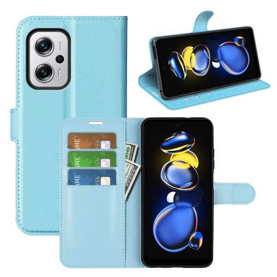 Xiaomi Poco X4 Gt      Pu Wallet Case    [Lightblue]