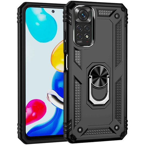 Xiaomi Redmi Note 11 (4G) Military Armour Ring Case Black