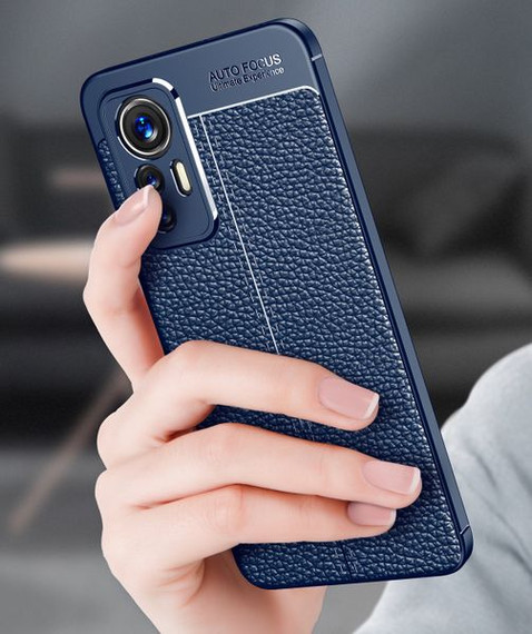 Xiaomi 12 Lite Leather Texture Case Black Xiaomi 12 Lite Leather Texture Case Black