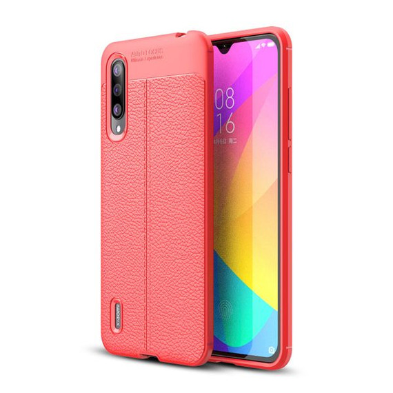 Xiaomi Mi 9 Lite Leather Texture Case Red