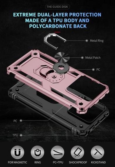 Xiaomi Redmi Note 13 Pro 5G Military Armour Ring Case RoseGold