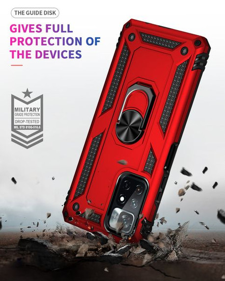 Xiaomi Poco M4 Pro 5G Military Armour Ring Case Red