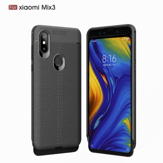 Xiaomi Mi Mix 3 Leather Texture Case Black
