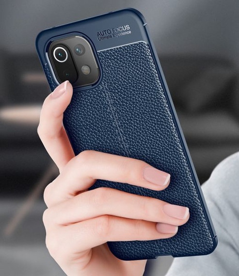 Xiaomi Mi 11 Lite 5G Leather Texture Case Black