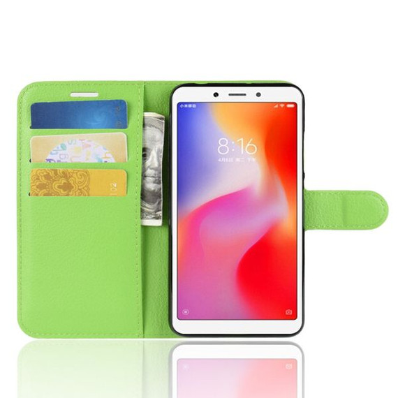 Xiaomi Redmi 6A      Pu Wallet Case    [Green]