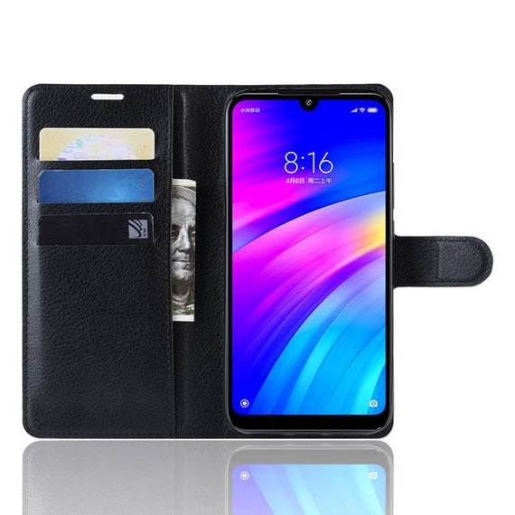 Xiaomi Redmi 7      Pu Wallet Case    [Black]
