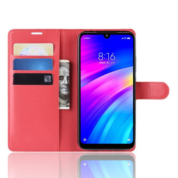 Xiaomi Redmi 7      Pu Wallet Case    [Red]