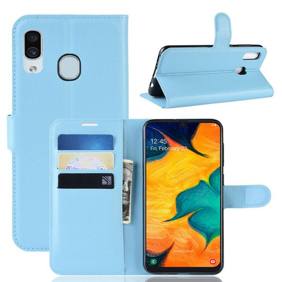 Galaxy A20/A30      Pu Wallet Case    [Lightblue]