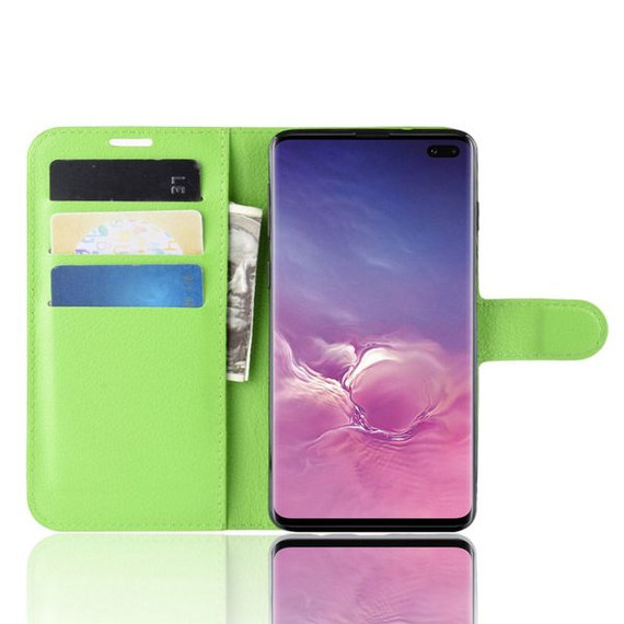 Galaxy S10 Plus      Pu Wallet Case    [Green]