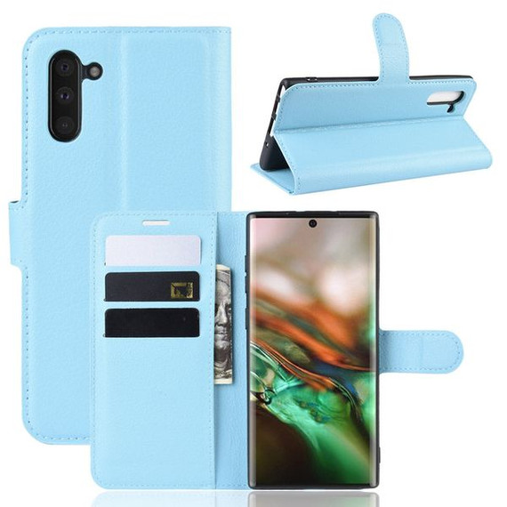 Galaxy Note 10      Pu Wallet Case    [Lightblue]