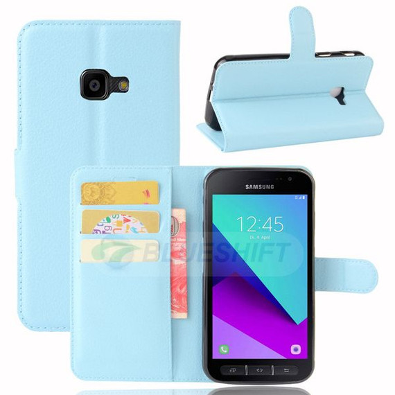 Galaxy Xcover 4      Pu Wallet Case    [Lightblue]