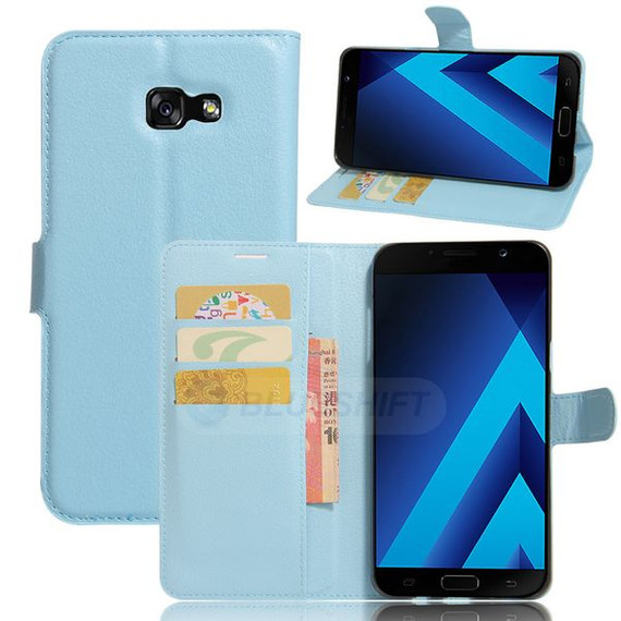 Galaxy A7 2017      Pu Wallet Case    [Lightblue]