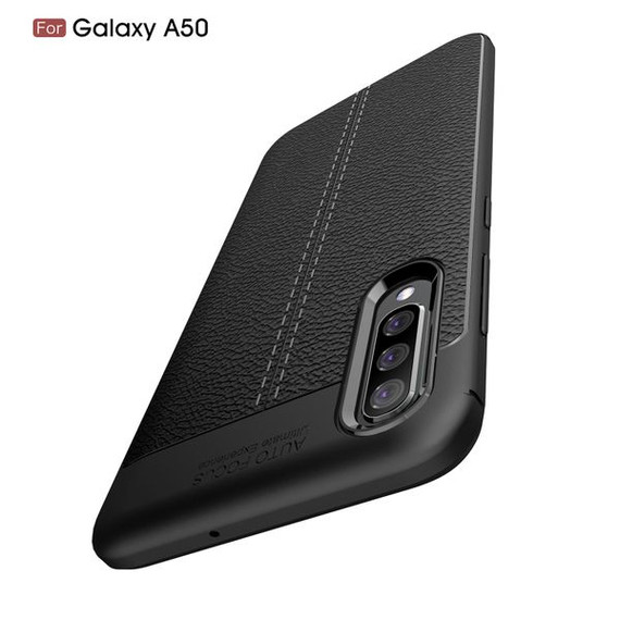 Samsung Galaxy A50      Leather Texture Case    Black