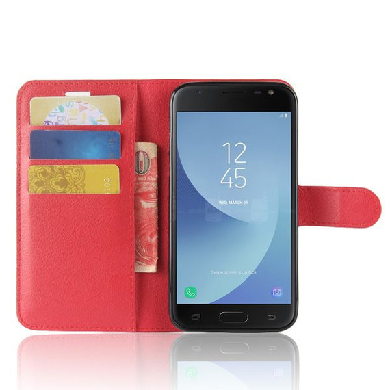 Galaxy J2 Pro 2018      Pu Wallet Case    [Red]