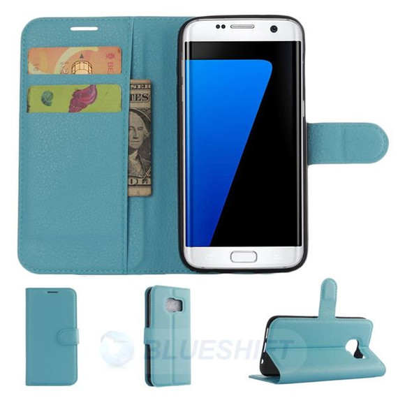 Galaxy S7 Edge      Pu Wallet Case    [Lightblue]