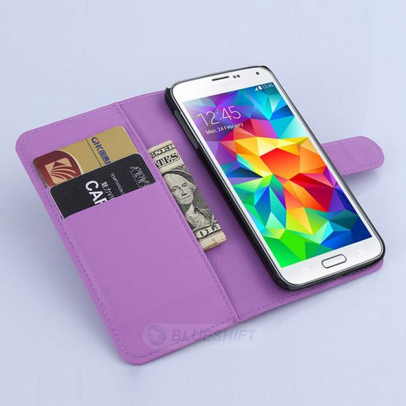 Galaxy S6      Pu Wallet Case    [Purple]