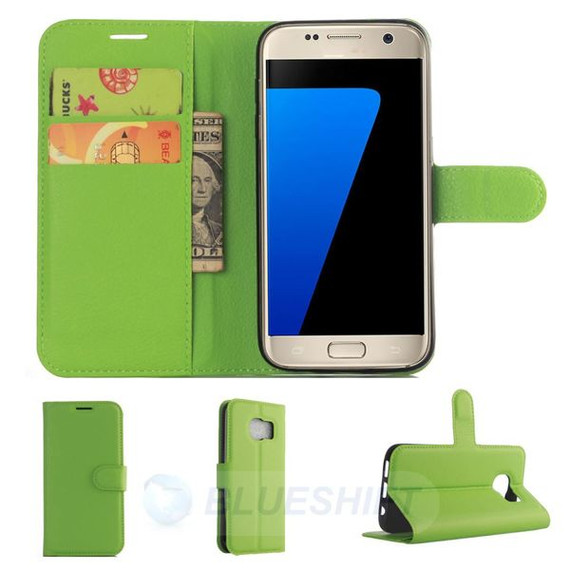 Galaxy S7      Pu Wallet Case    [Green]