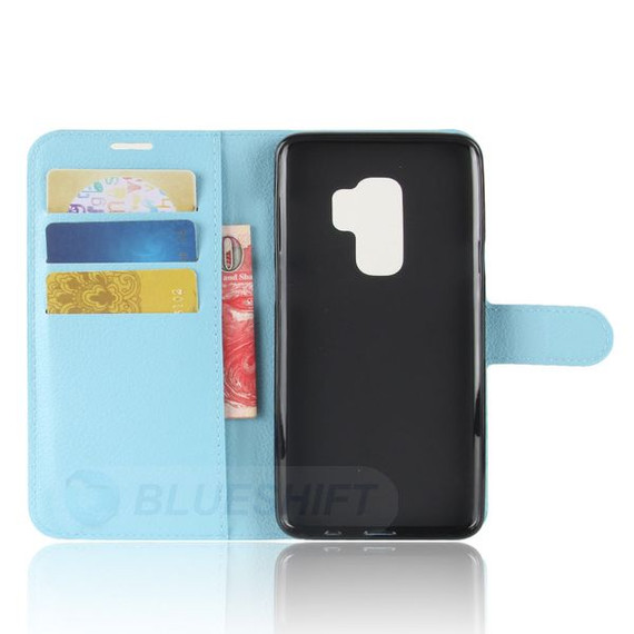 Galaxy S9 Plus      Pu Wallet Case    [Lightblue]