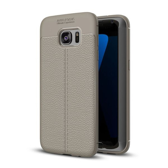Samsung Galaxy S7 Edge      Leather Texture Case    Grey