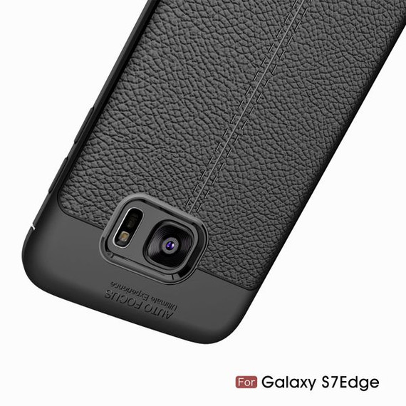 Samsung Galaxy S7 Edge      Leather Texture Case    Grey